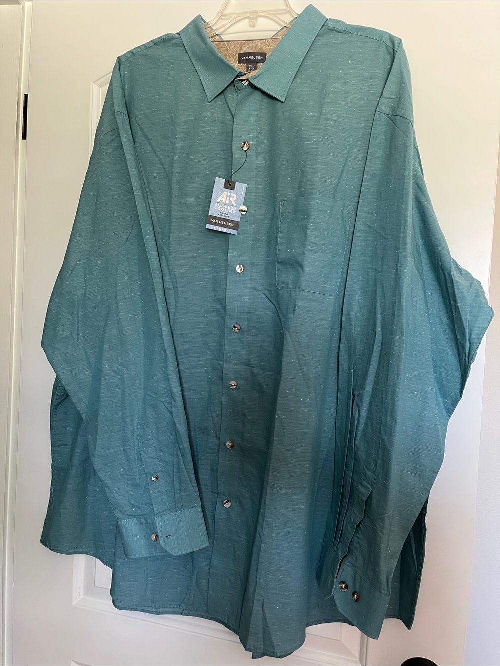 Van Heusen Teal Long-Sleeve Dress Shirt